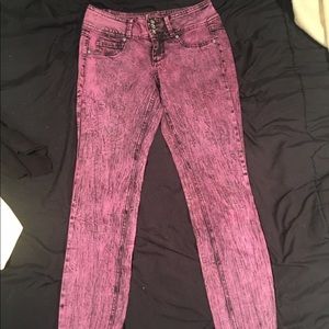 Purple skinny jeans